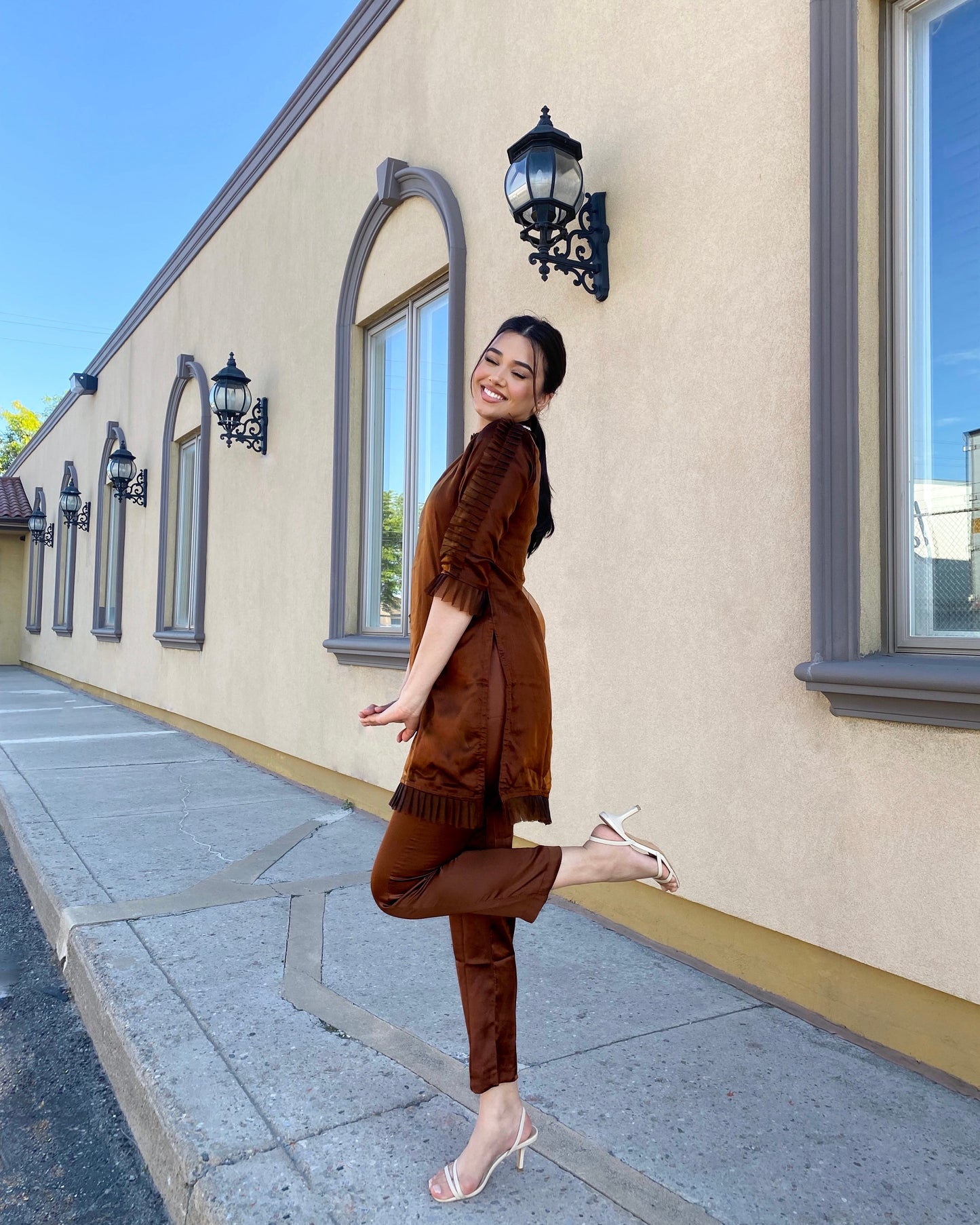 Pleated Collar Suit