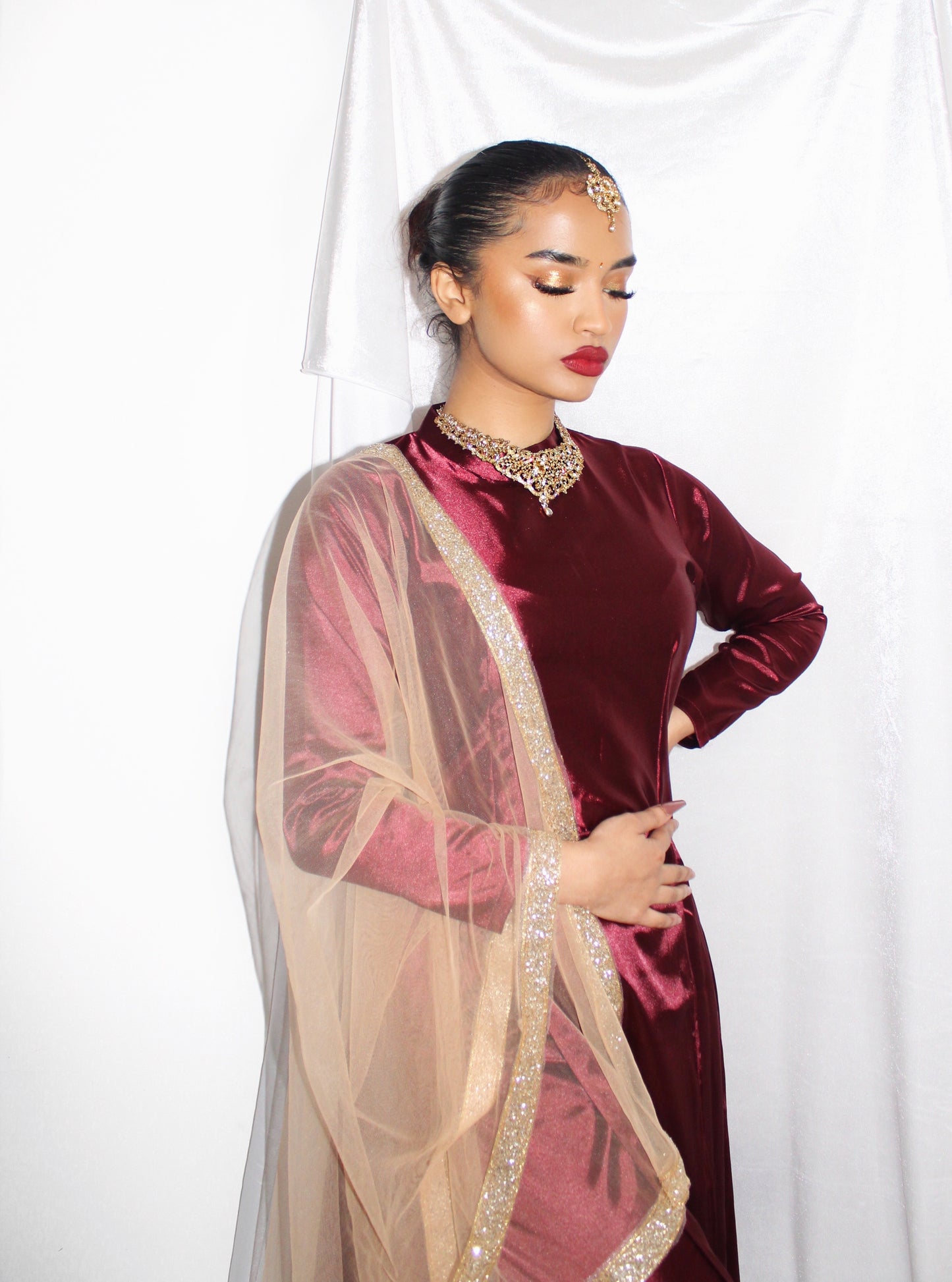 Satin Slit Suit